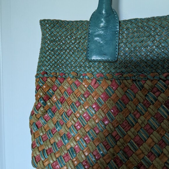 Stunning Spring multi-colours shoulder leather bag - Picture 5 of 12